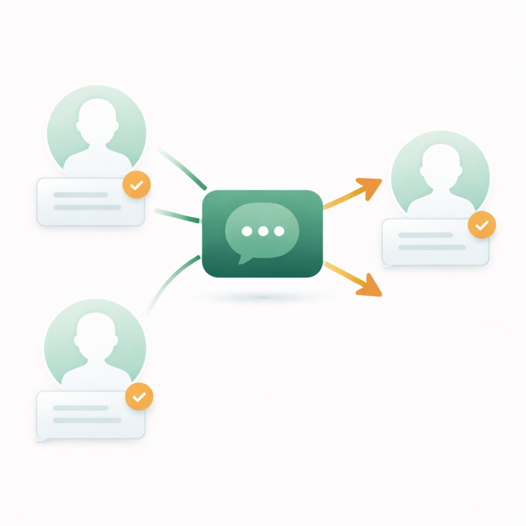 Customer re-engagement marketing graphic with megaphone and message icons