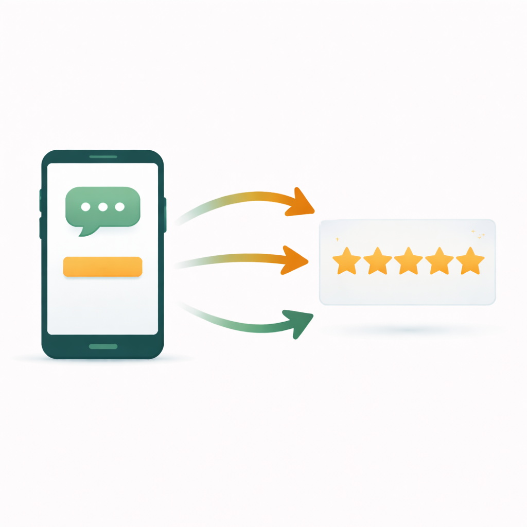 Google review funnel graphic with star rating